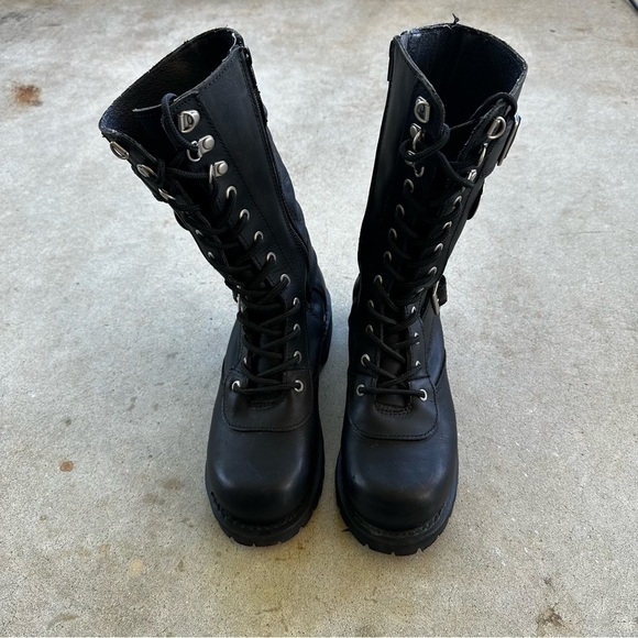 Xelement X29409Black 'Fury' 12-Inch Lace-Up Motorcycle Boots Women’s Size 7.5 - Picture 3 of 13